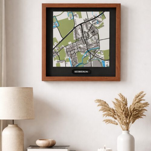 Jouw Thuis in Reliëf – Unieke 3D Geprinte Plattegrond in Houten Lijst