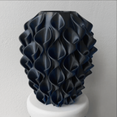 LELIE Vaas - zwart / blauw duo-kleur