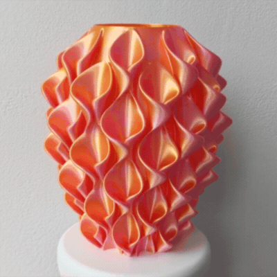 LELIE vaas - Zacht roze / oranje duo kleur