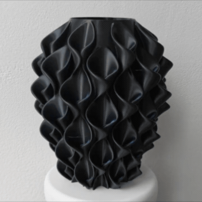 zwart-zilver LELIE vaas - zilver / zwart duo-kleur